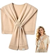 huablo Women's Fashion Knitted Shawl - Khaki Sweater Shawl for Air-Conditioned Rooms