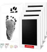 3.14 x 4.9 Large Size Baby Inkless Handprint and Footprint Kit with 4 Ink Pads and 8 Imprint Card...