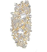EVER FAITH Austrian Crystal 4.1 Inch Royal Flower Pattern Wedding Brooch Clear
