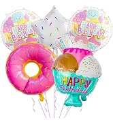 5 Pcs Donut Ice Cream Birthday Party Balloons Decorations