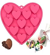 MarStore Heart Shaped Cake Pans Heart Silicone Mold for Baking, Large 2 Inches Molds, 10 Cavities...
