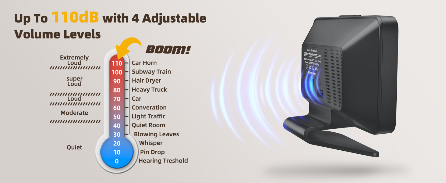 4 Adjustable Volume Levels