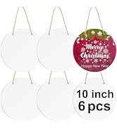 6 pcs metal sublimation door hanger blanks,10 inch circle Unfinished Blank Sign Door Hanger,subli...