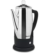 Elite Gourmet EC812 Electric Coffee Percolator with Keep Warm, Clear Brew Progress Knob Cool-Touc...