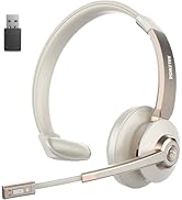 Vonztek Wireless Headset, Bluetooth Headphones with Microphone Noise Canceling & USB Dongle, Truc...