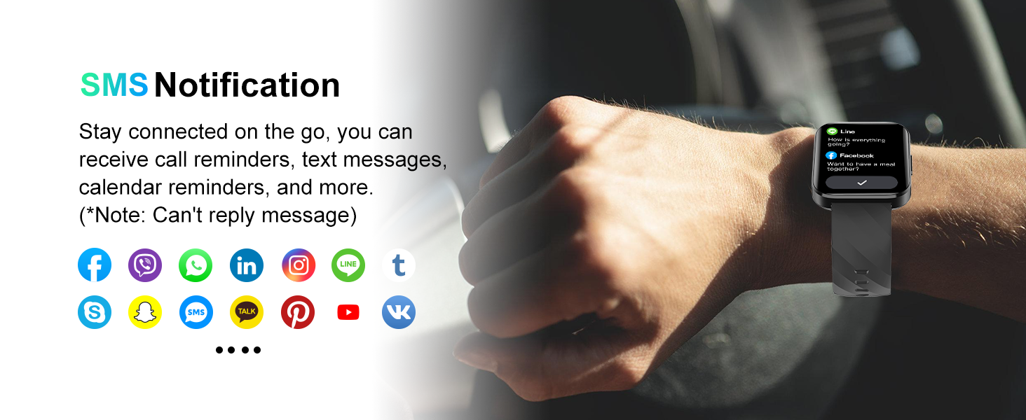 Receive call, text & App alerts on your smartwatch. Never miss reminders when busy.