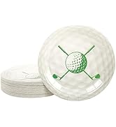 PUEVENYI 50PCS Golf Party Paper Plates - 7Inch Round Golf Dessert Plates for Cake Fruit Salad Piz...