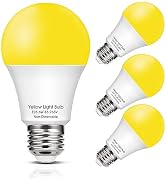 EvaStary Yellow LED Light Bulb Outdoor, 6W LED Bug Light Bulbs 40W Equivalent Outside, A19 LED Am...