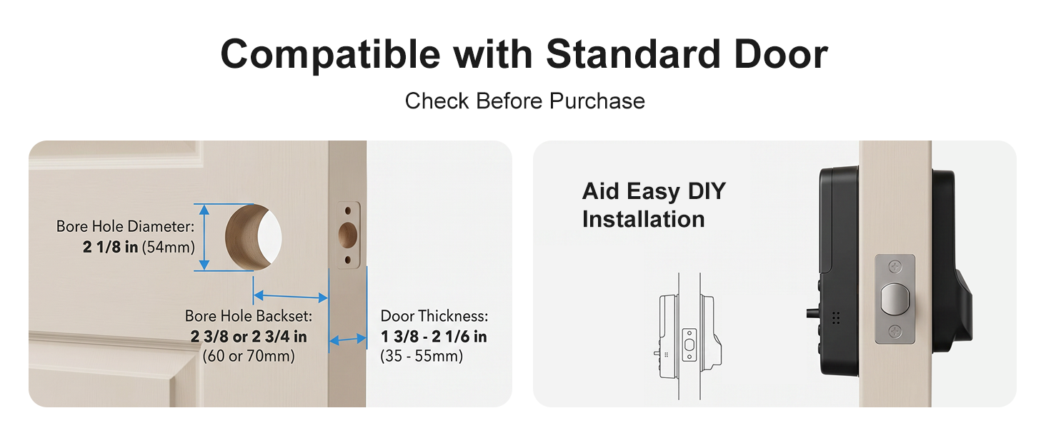 Fits most standard doors for easy DIY installation. Check dimensions before purchase.