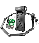RBRL Folding Bike Lock, 3.6ft Heavy Duty Anti Theft, Hardened Steel 8mm Chain Lock with 4 Keys fo...