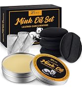 8 Pcs Mink Oil for Leather Shoes Boots 3.5 oz Leather Conditioner and Cleaner with Travel Bag Sof...