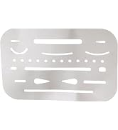 White 3.7''x2.4'' Stainless Steel Erasing Shield 26 Apertures Letter Craft Drawing Drafting Tool ...