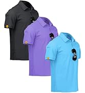 ZITY 3 Pack Mens Polo Shirt Short Sleeve Sports Performance Business Casual Golf Shirts for Men C...
