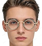 Teumire Classic Round Glasses for men women Circle Blue Light Eyeglasses Hippie Style Non Prescri...