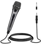 Moukey Dynamic Microphone, Karaoke Microphone with 13 ft Cable, Metal Handheld Cardioid Wired Mic...