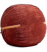 Big Joe Fuf Large Foam Filled Bean Bag Chair with Removable Cover, Deep Terracotta, Corded Plush,...