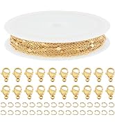 Pandahall 18K Gold Plated Heart Link Chains 16.4 Feet Flat Oval Curb Chains Soldered Jewelry Chai...