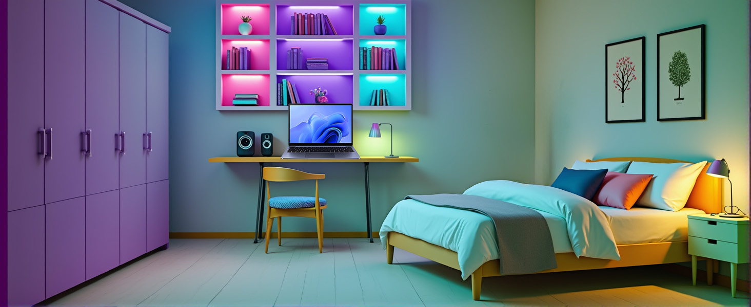 LED Strip Lights 4 Pre-Cut 1ft/4ft Small Light Strips Dimmable LED Tape Light with Remote