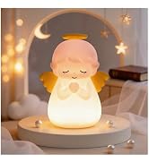 TSKVT Angel Night Light for Kids, Rechargeable Silicone Tap Nursery Lamp, RGB & 3-Level Warm Dimm...