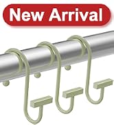Sage Green Shower Curtain Hooks, Bathway Shower Curtain Rings Rust Proof, 12PCS Shower Hooks for ...