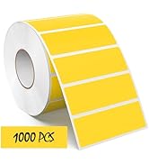 Meitaat 3 × 1 Inches Yellow Rectangle Color Coding Labels 1000 PCS, Self-Adhesive Writable Waterp...