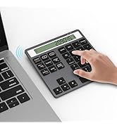 2 in 1 Bluetooth Number Pad with Display Calculator - Wireless Number Pad Portable 2.4G for Lapto...