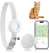 Cat GPS Tracker, Waterproof Pet Tracker for Cats, Cat GPS Tracker Collar with Safety Elastic Buck...