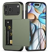 Nvollnoe Compatible with iPhone 17 Pro Max Case with Card Holder Dual Layer Heavy Duty Protective...