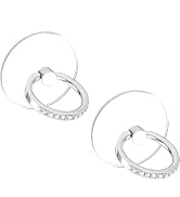 2Pcs Silver Cell Phone Ring Holder Stand Compatible with All Smartphones Accessories Transparent ...