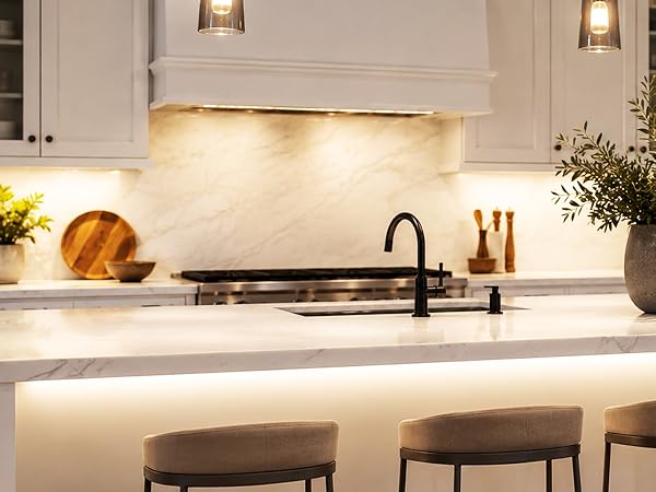 1-COB LED strip lighting beneath cabinets