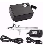 Airbrush Makeup Machine Kit with Air Compressor 0.4mm Needles and Nozzle Air Spray Gun for Make u...