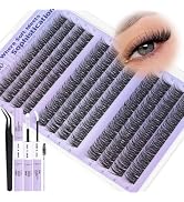 Kiromiro Natural Lash Clusters Kit 12-16mm Cluster Eyelash Extensions C Curl Individual Lash Clus...