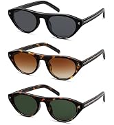 Colrea Retro Oval Sunglasses for Women Men Trendy Small Cat Eye Sun Glasses with UV400 Protection...