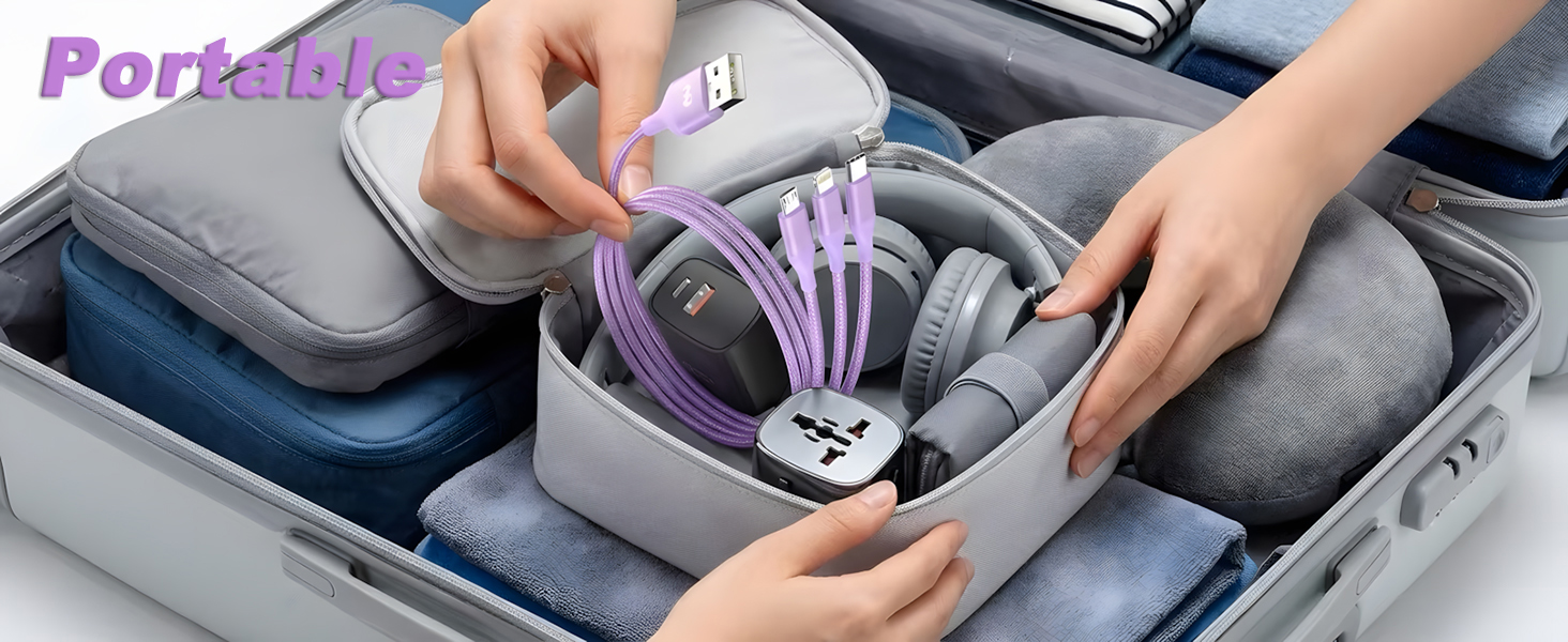 portable multi charging cable 3 in 1 usb for apple iphone iphone charger lightning cable 4 ft