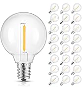 Mlambert G40 LED Replacement Light Bulbs for String Lights, Dimmable E12 Base Shatterproof Bulbs,...