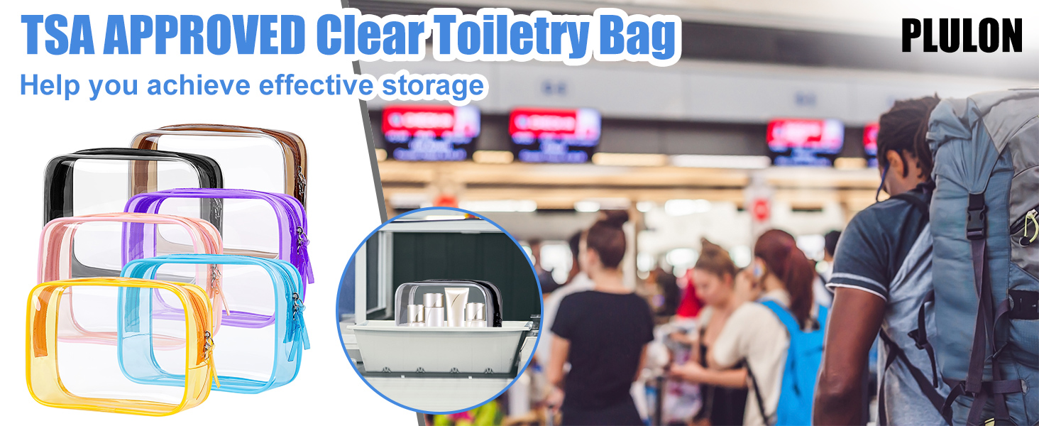 PLULON Clear TSA Approved Toiletry Bag for Travel