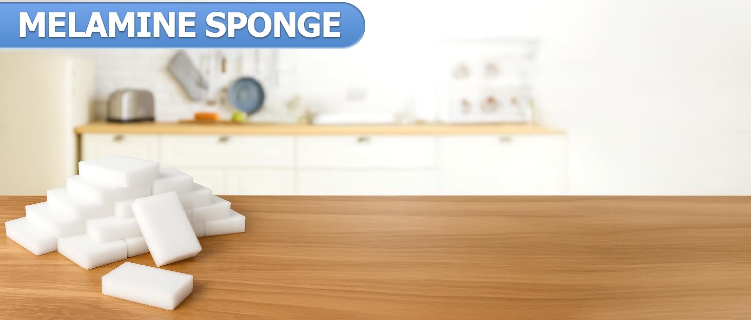 50-Pack Magic Eraser Melamine Sponges 4×2.4×0.8 in for Kitchen, Bathroom, Wall Cleaning