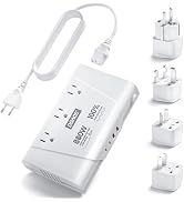 DOACE 800W 220V to 110V Pure Sine Wave Voltage Converter, White | 3 AC Outlets, 2 USB-C & 2 USB-A...
