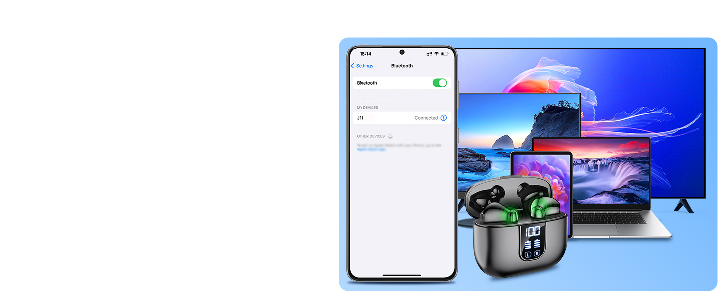 Simply open the case and the earbuds will instantly connect to your Android or iOS device.