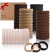 SYGY Hair Tie, 100PCS Hair Ties for Thick Thin Hair, Seamless Cotton Hair Bands, No Damage for Wo...