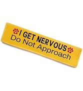 I get Nervous Dog Leash Sleeve, Funny Yellow Dog Leash Wrap Alert Hanging ID Patch Tag Dog Leash ...