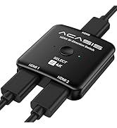 HDMI Switch 4k@60hz Splitter, ACASIS Aluminum Bidirectional HDMI Switcher 2 in 1 Out, Manual HDMI...