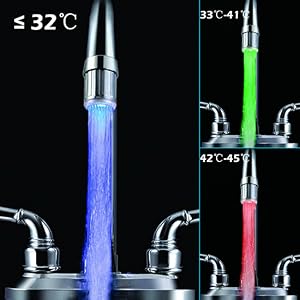 Temperature Sensor tap on light kitchen faucet led water faucet
