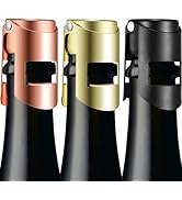 HYZ Champagne Stoppers 3-Pack, Stainless Steel Sparkling Wine Bottle Stopper with Pure Silicone A...
