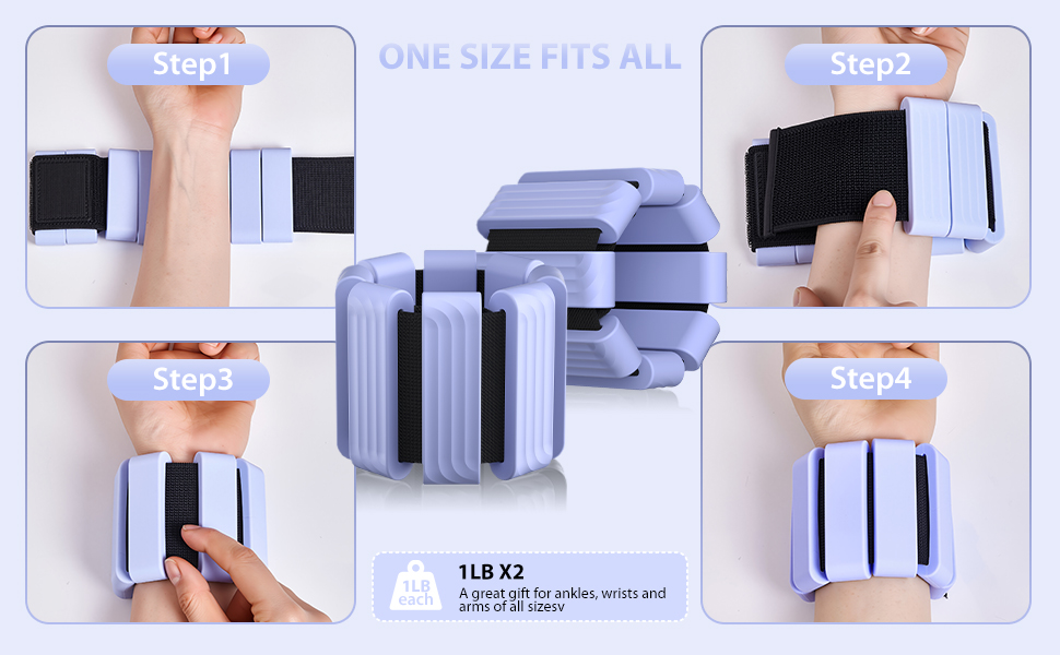 Pilates Wrist and Ankle Weights for Women - Adjustable Weighted Bangles for Men