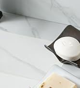 Zoeeker Soap Dish, Self-Draining Soap Holder Ceramic Waterfall Drying Tray Soap Saver for Bathroo...