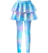 OlyPegic Girls Leggings with Skirt Toddler Kids Leggings Skirt Pants Footless Tights with Ruffle ...