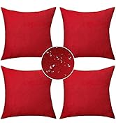 Demetex 18x18 Pillow Covers Outdoor Square Throw Pillow Covers Accent Waterproof Linen Pillowcase...