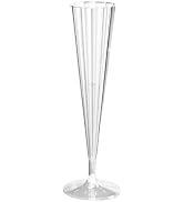 Party Essentials 100Count Deluxe/Elegance Twopiece Hard Plastic 5 oz Champagne Flutes, Clear