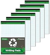 KAISA Legal Pad Quad Ruled Writing Pads, Graph Ruled 8.5x11 Legal Pad Grid Paper Pads Recycled No...